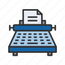 typewriter, writing, content, article, device, blogging, gadget, text