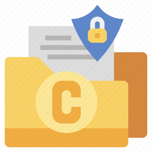 Copyright, document, files, folders, script, secure, writing icon - Download on Iconfinder