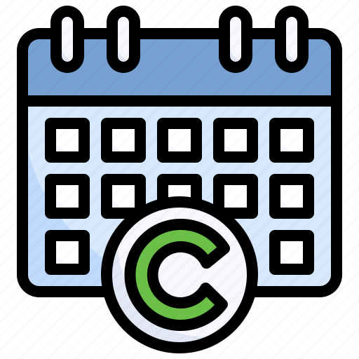 Calendar, schedule, time, date, copyright icon - Download on Iconfinder