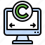 computer, copyright, security, arrow 