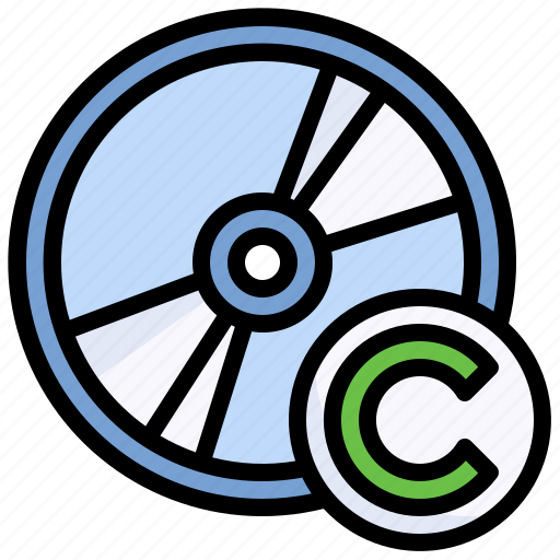 Disk, copyright, music, multimedia, cd icon - Download on Iconfinder