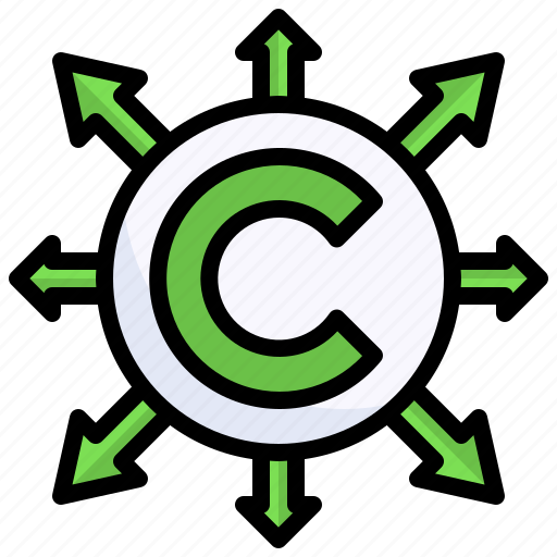 Distribute, copyright, arrows, protected icon - Download on Iconfinder