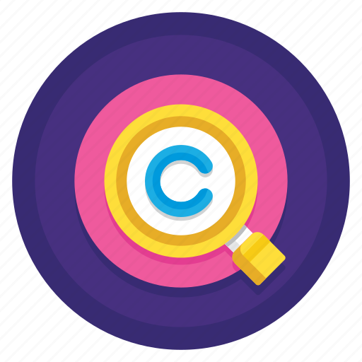 Copyright, copyrighted, records, search, search records icon - Download on Iconfinder