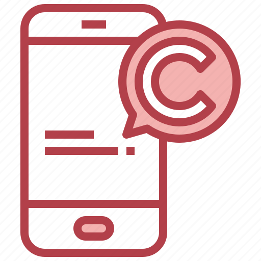 Smartphone, copyright, electronics, content, mobile icon - Download on Iconfinder