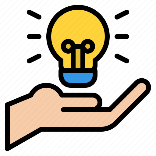 Hand, idea, lamp, copywriting icon - Download on Iconfinder