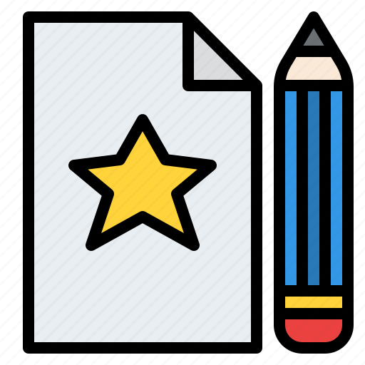 Star, article, pencil, writing, copywriting icon - Download on Iconfinder