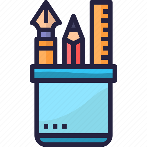 Case, equipment, pen, pencil, ruler, school, tool icon - Download on Iconfinder