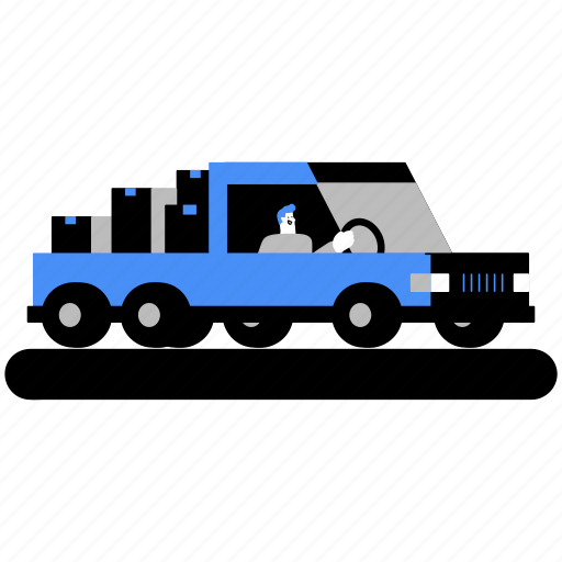 Delivery, transportation, transport, vehicle, car, truck, package illustration - Download on Iconfinder