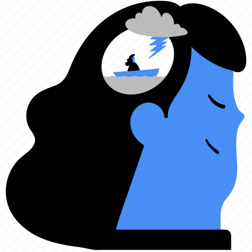Healthcare, mental, health, storm, stress, cloud, mind illustration - Download on Iconfinder