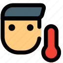 man, thermometer, temperature, coronavirus