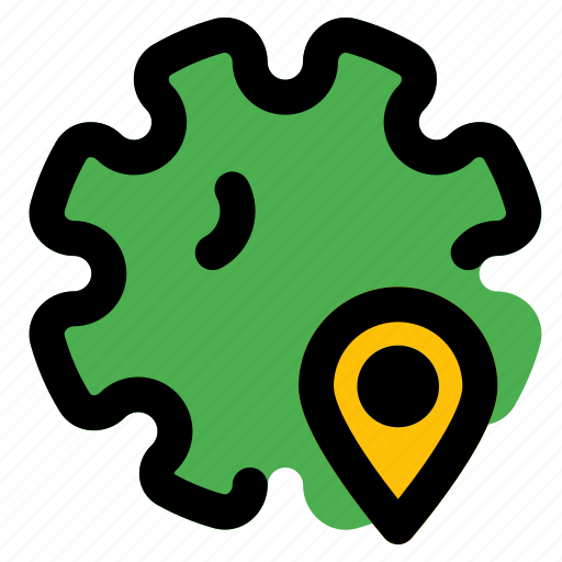 Virus, location, pin, map, coronavirus icon - Download on Iconfinder