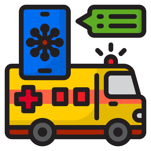 Ambulance, corona, covid19, mobilephone, virus icon - Free download