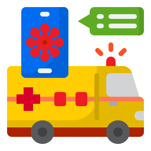 Ambulance, corona, covid19, mobilephone, virus icon - Free download
