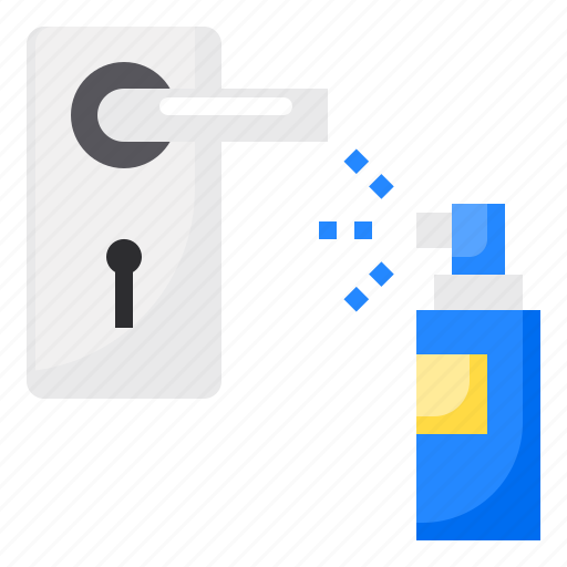 Alcohol, clean, coronavirus, covid-19, door, spray icon - Download on Iconfinder