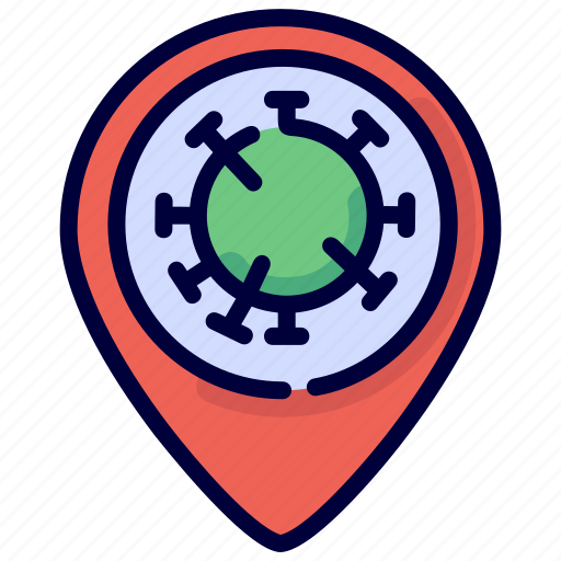 Corona, covid, location, outbreak, pin, sick, virus icon - Download on Iconfinder
