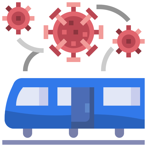 Coronavirus, railroad, railway, transport, virus icon - Free download