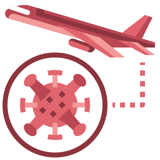 Coronavirus, flight, plane, prohibition, travel icon - Free download