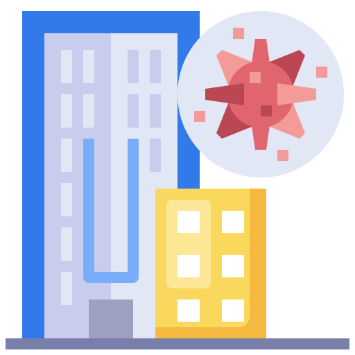 Buildings, city, coronavirus, urban, virus icon - Free download