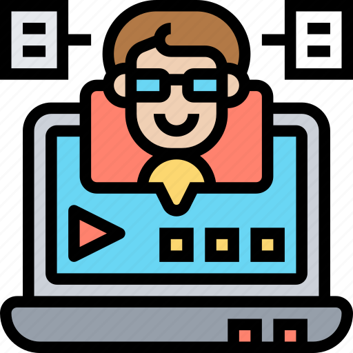 Online, education, laptop, media, learning icon - Download on Iconfinder