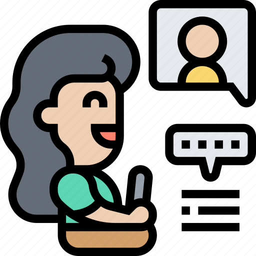 Online, socializing, phone, chat, talking icon - Download on Iconfinder