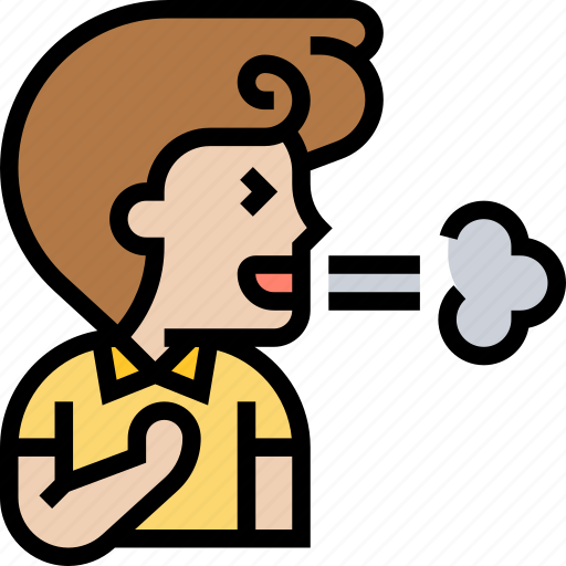 Breathlessness, cough, puffing, wheezing, illness icon - Download on Iconfinder