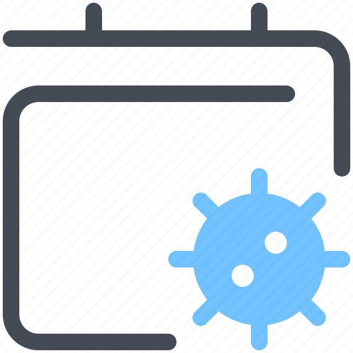 Virus, calendar, quarantine, lockdown, isolation, coronavirus, covid icon - Download on Iconfinder