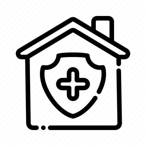 Stay, home, house, shield, pandemic icon - Download on Iconfinder