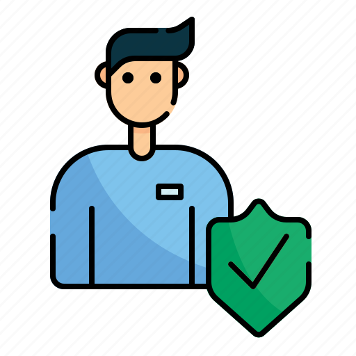 Disease, equipment, person, protected, safety, secure, shield icon - Download on Iconfinder