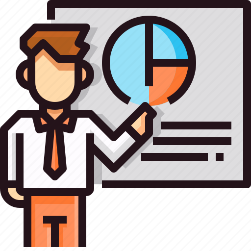 Analysis, business, business man, corporate, presentation, report icon - Download on Iconfinder