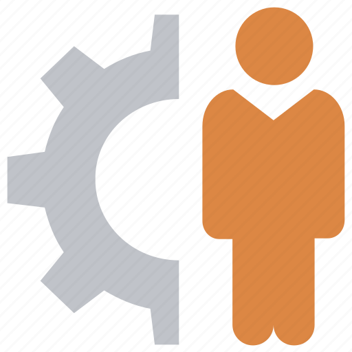 Cogwheel, corporate, gear, person, setup, user, working icon - Download on Iconfinder