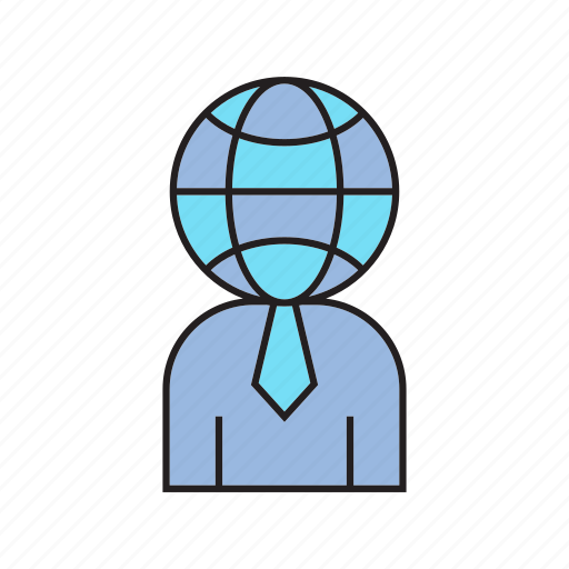 Business man, global, globe, world icon - Download on Iconfinder