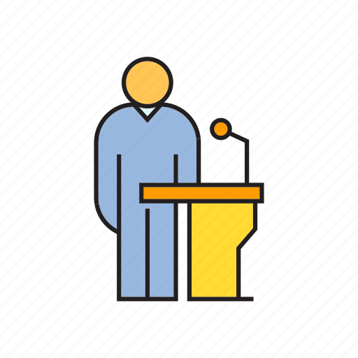 Conference, corporate, leader, management, people, podium, speaker icon - Download on Iconfinder