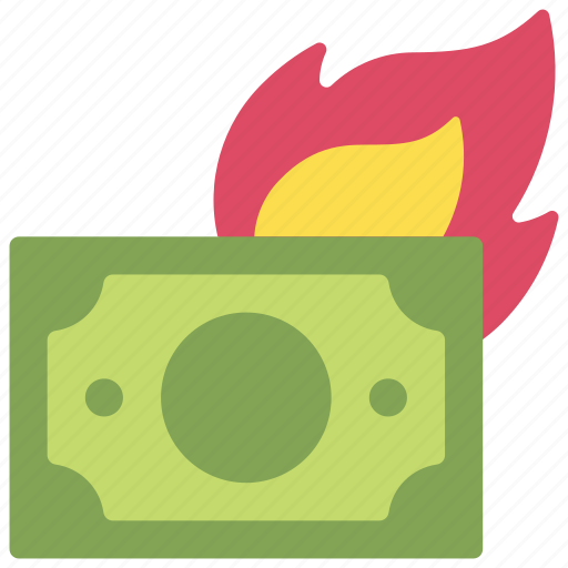 Burning, money, corrupted, fire, debt, waste icon - Download on Iconfinder
