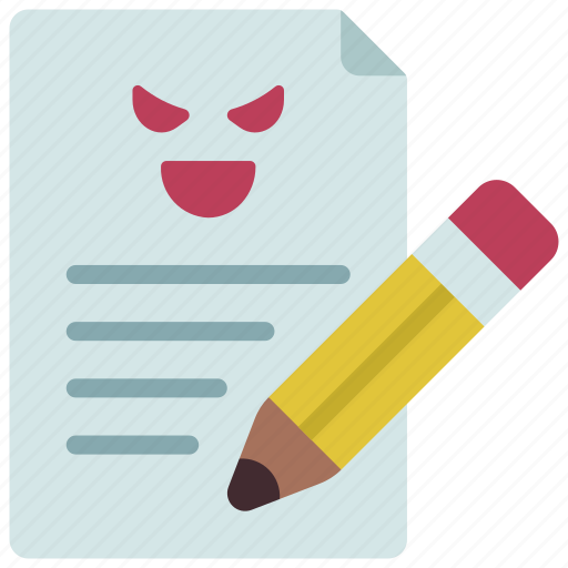 Evil, writing, corrupted, writer, defamation icon - Download on Iconfinder