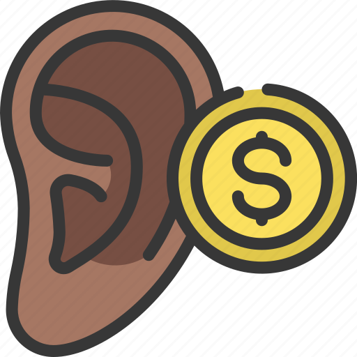 Quiet, payment, corrupted, ear, whisper, money icon - Download on Iconfinder