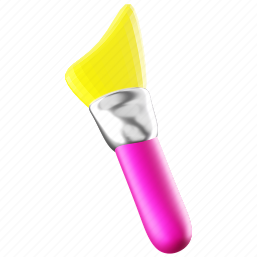 Contour brush, brush, blusher, contouring, cream, face-powder, lip-makeup 3D illustration - Download on Iconfinder