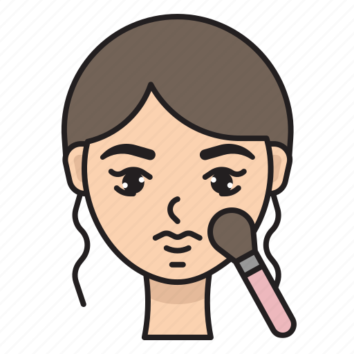 Woman, blush, on, brush, make, up, cosmetic icon - Download on Iconfinder