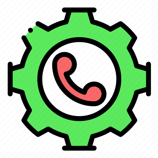 Call, setting, gear, telephone, phone icon - Download on Iconfinder