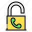 encrypted, padlock, telephone, call, restricted, security 