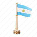 argentina, flag, national, sign, country flag, marker, flag icon, flag 3d, country