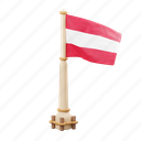 austria, flag, national, sign, country flag, marker, flag icon, flag 3d, country