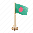 bangladesh, flag, national, sign, country flag, marker, flag icon, flag 3d, country