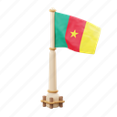 cameroon, flag, national, sign, country flag, marker, flag icon, flag 3d, country