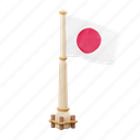 japan, flag, national, sign, country flag, marker, flag icon, flag 3d, country