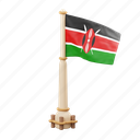 kenya, flag, national, sign, country flag, marker, flag icon, flag 3d, country