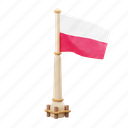 poland, flag, national, sign, country flag, marker, flag icon, flag 3d, country