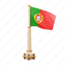 portugal, flag, national, sign, country flag, marker, flag icon, flag 3d, country