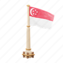 singapore, flag, national, sign, country flag, marker, flag icon, flag 3d, country