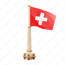switzerland, flag, national, sign, country flag, marker, flag icon, flag 3d, country