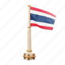 thailland, flag, national, sign, country flag, marker, flag icon, flag 3d, country